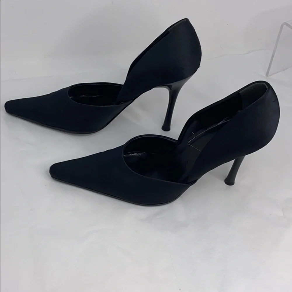 Aldo Sz 39 Black Satin D'orsay Pumps Heels
